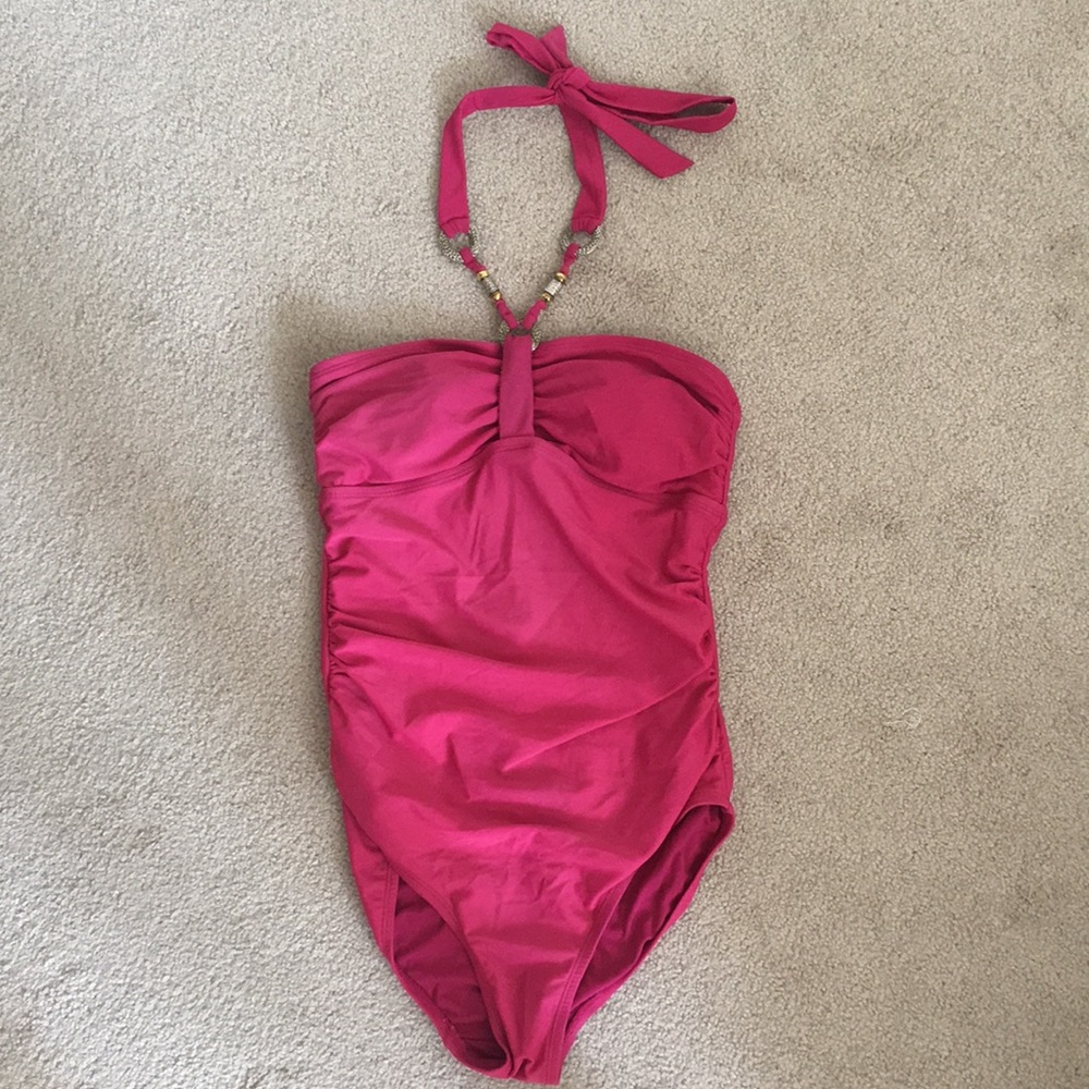 1 Piece Berry Color Target Swimsuit
